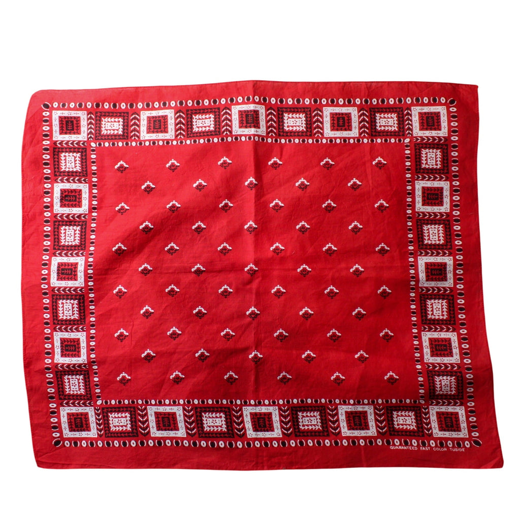 50s MCM guaranteed fast color tuside red bandana (one selvedge edge)