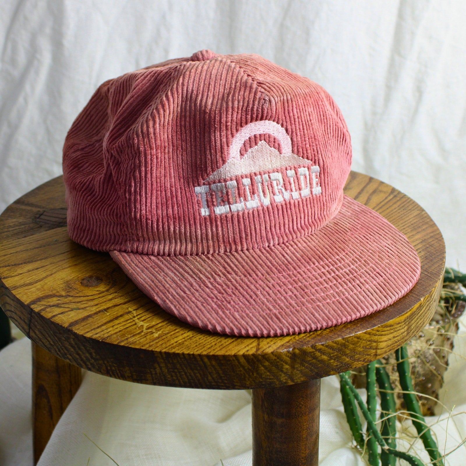 70s/80s - 5-panel corduroy telluride snapback - rare - YKK zipper back