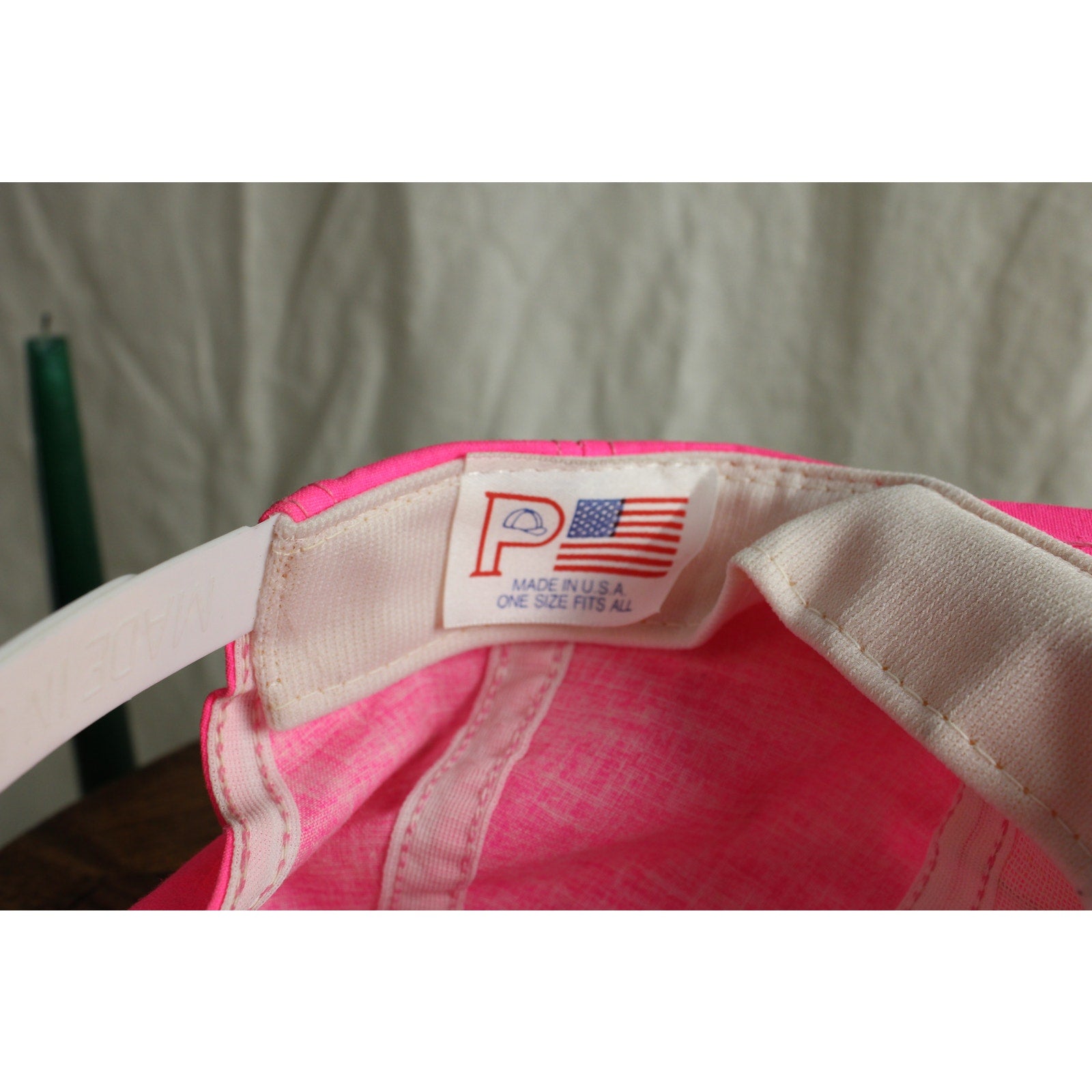 80s made in usa neon pink cycling snapback