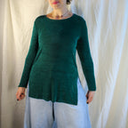 Front on model emerald slinky tunic top