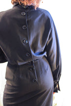 90s studio ferré sculptural collared black dress