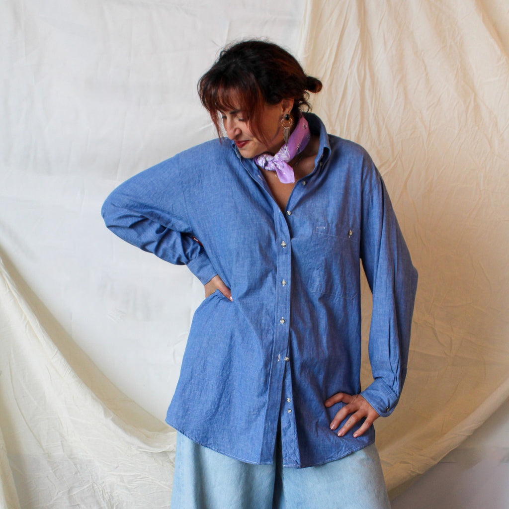 70s–80s lavender floral bandana – made in usa, 100% cotton