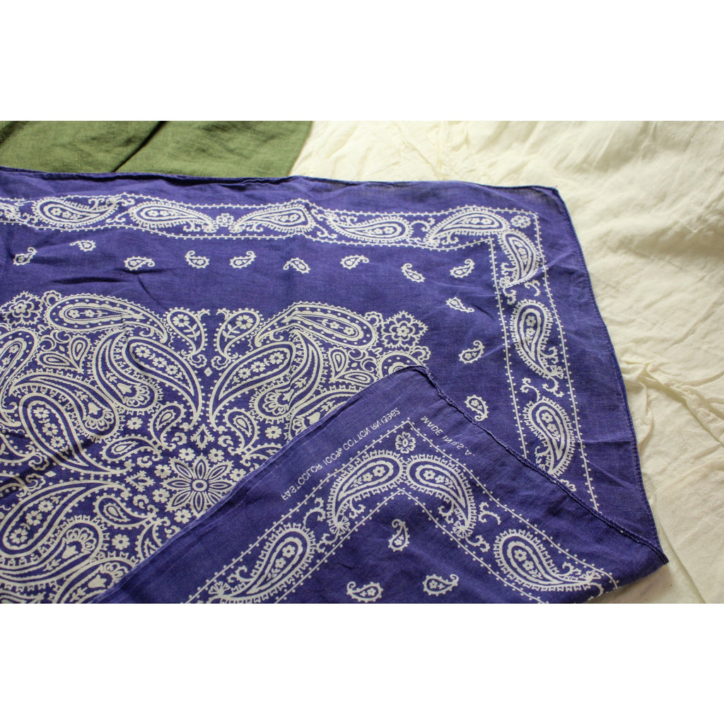80s fast color rn13962 blue paisley bandana (made in usa)