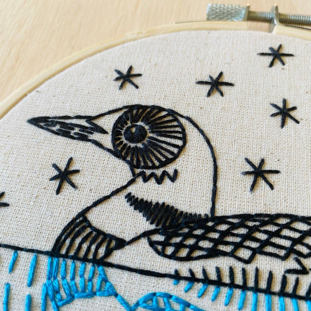 mirror loon embroidery kit, view 2