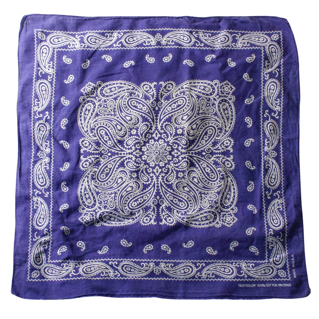 80s fast color rn13962 blue paisley bandana (made in usa)