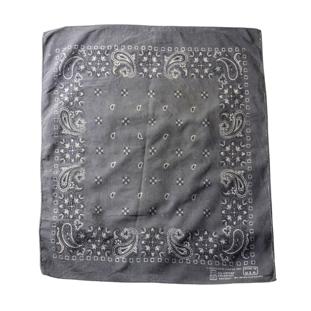 70s Paris Accessories Gray Bandana – RN 13960 Made in USA