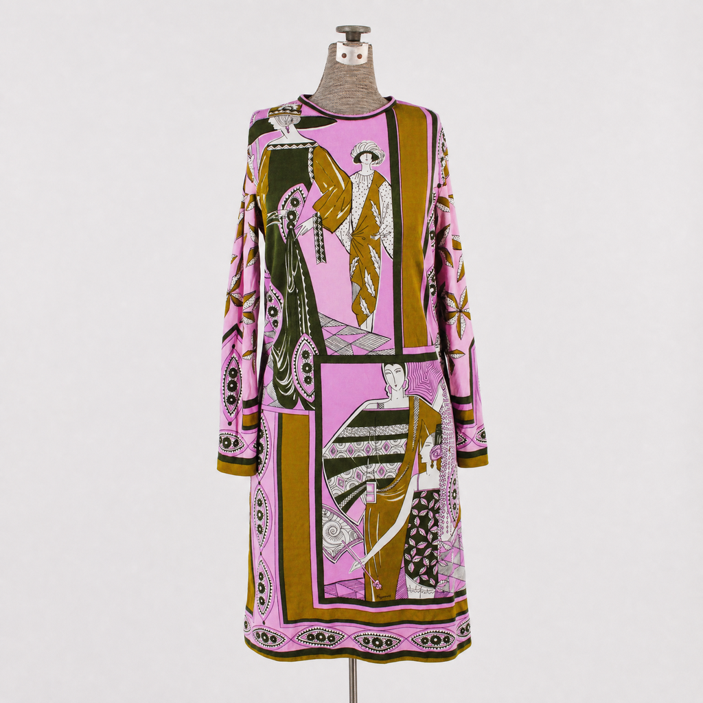 70s paganne by gene berk deco ladies midi dress