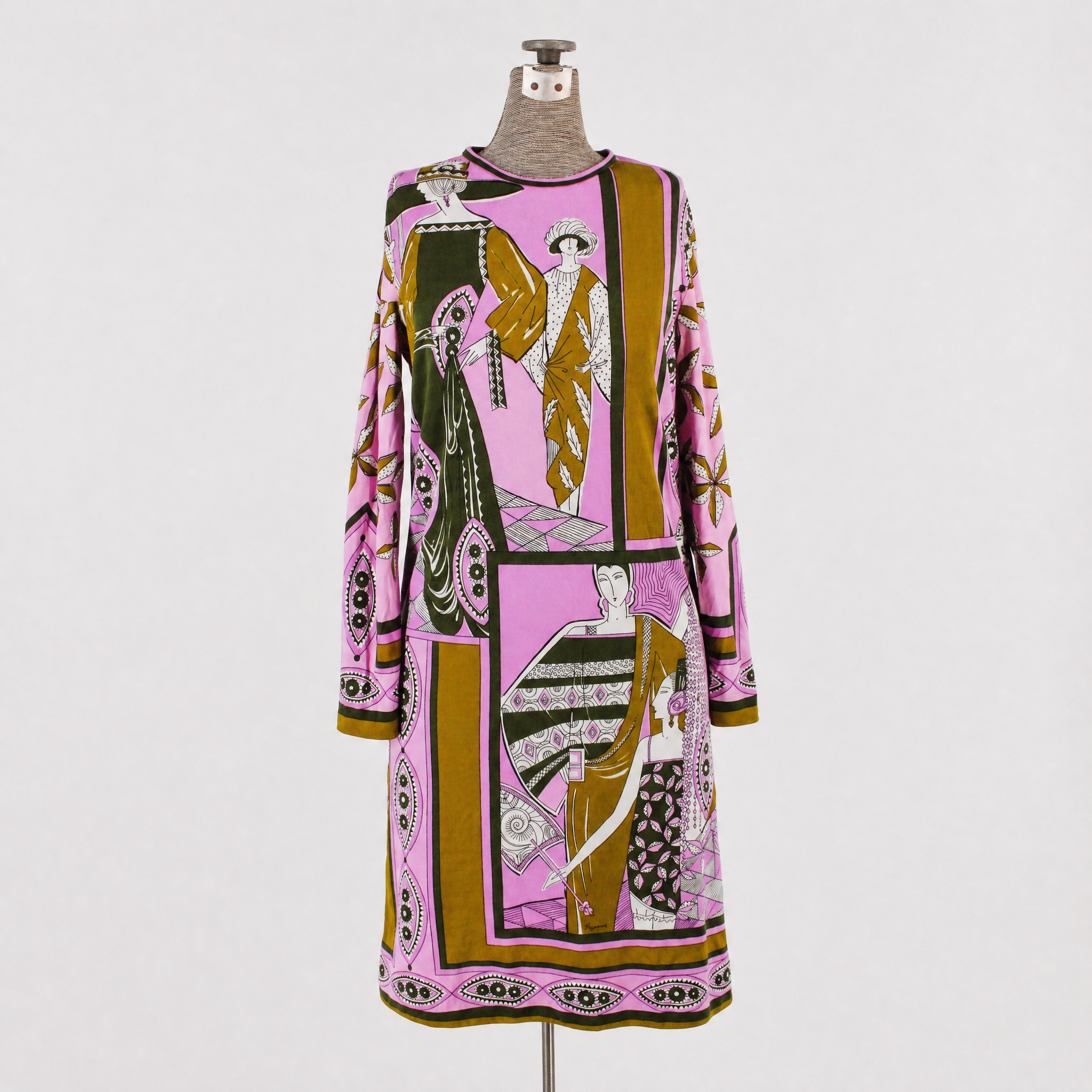 70s paganne by gene berk deco ladies midi dress