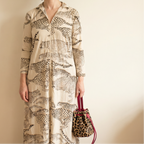 70s leopard muumuu dress -  david brown california