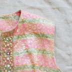 60s beaded brocade vest with pastel gems and pearls
