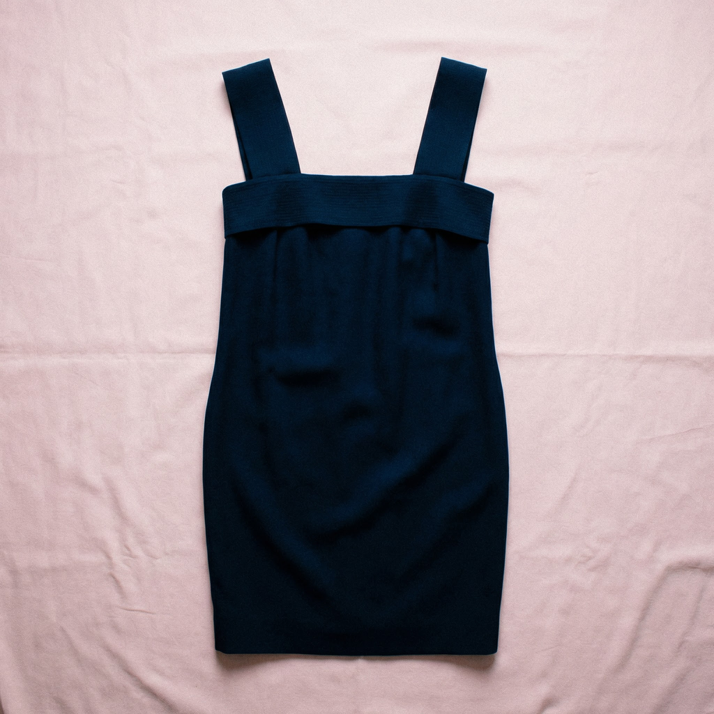 1994 gianni versace couture navy wool pinafore dress