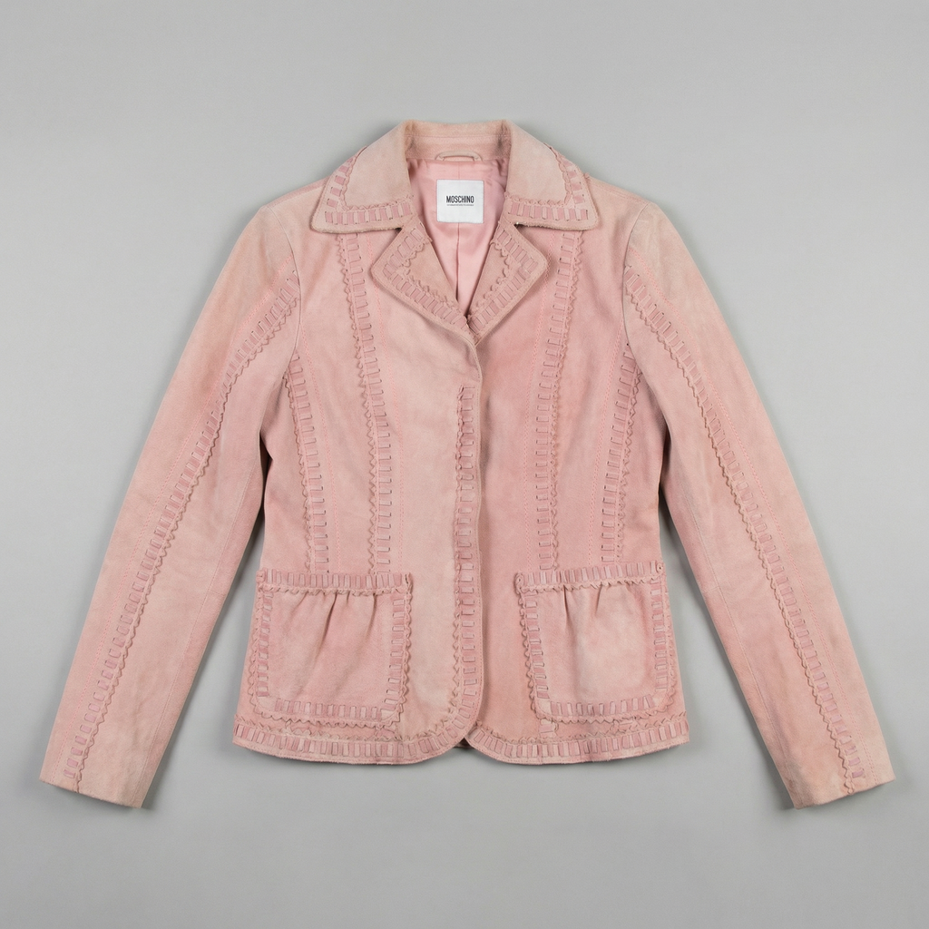 90s moschino cheap and chic blush suede jacket