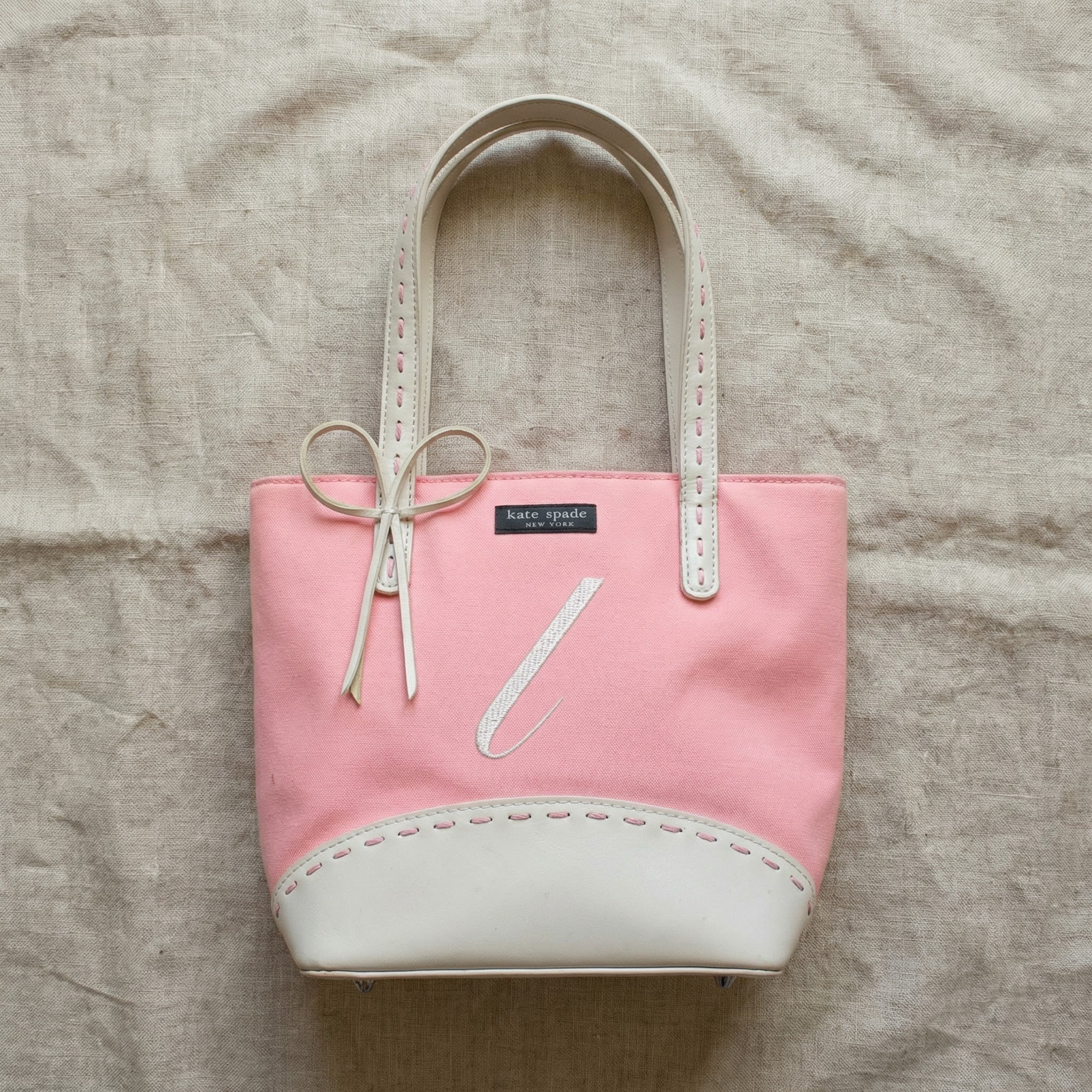 y2k kate spade new york pink monogram mini box purse