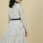 70s japanese deloge floral chiffon dress