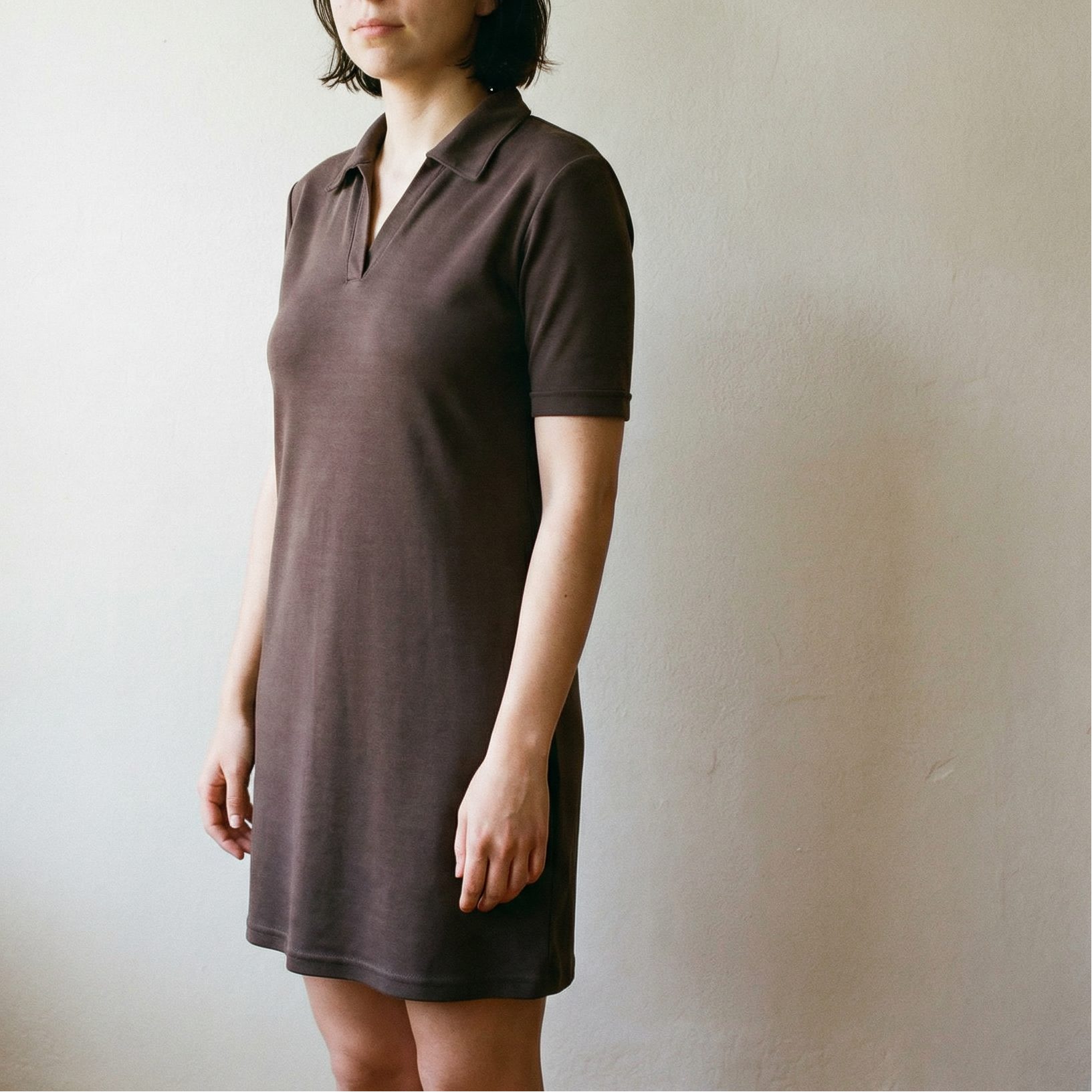 90s euro minimal polo mini dress