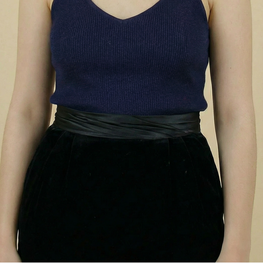 y2k ralph lauren navy 100% cashmere rib knit tank top