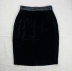 90s mary ann restivo black velvet pencil skirt