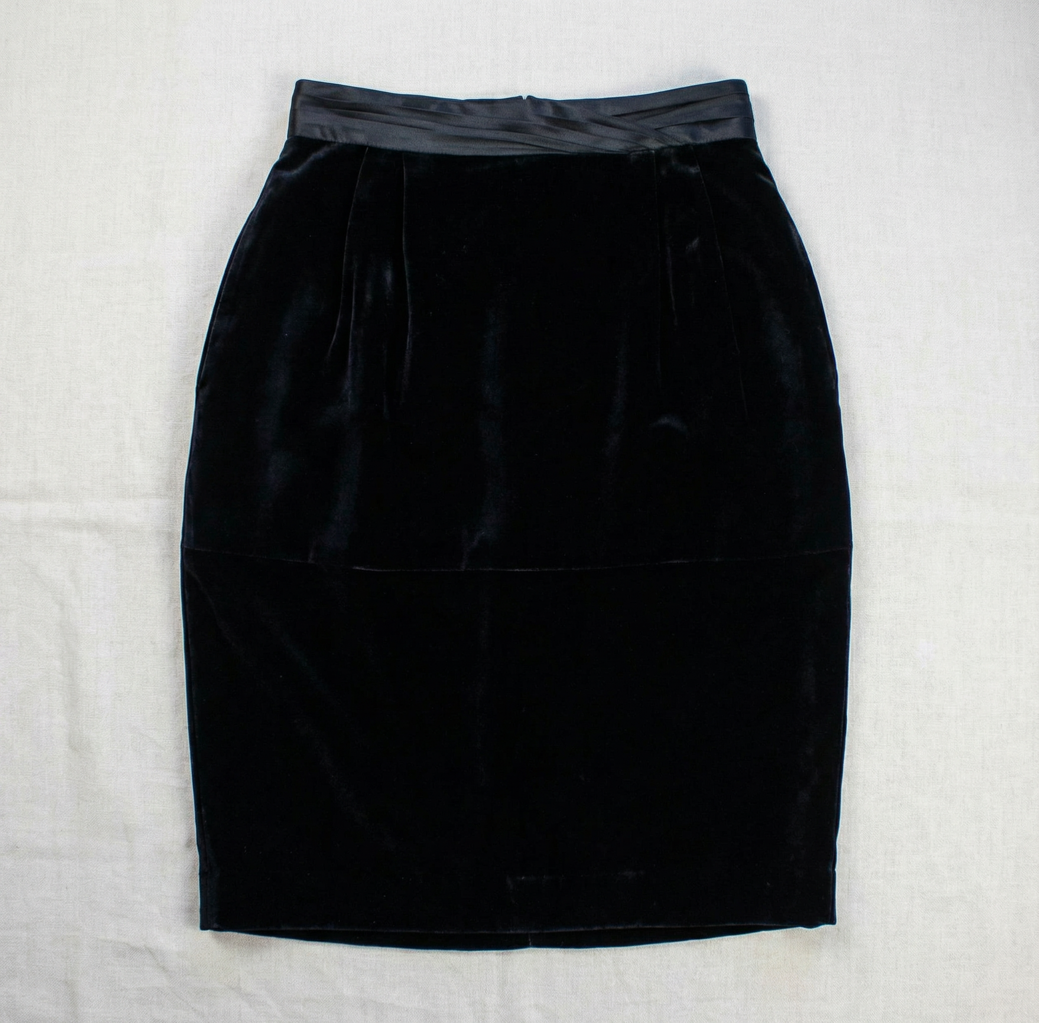 90s mary ann restivo black velvet pencil skirt