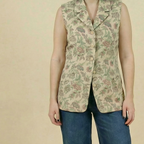 90s long-line brocade tapestry vest