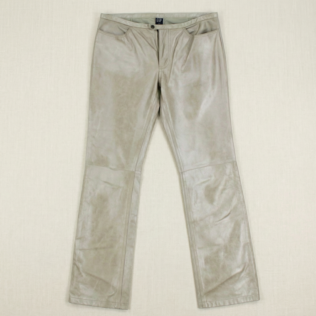 y2k lowcut metallic leather bootcut pants