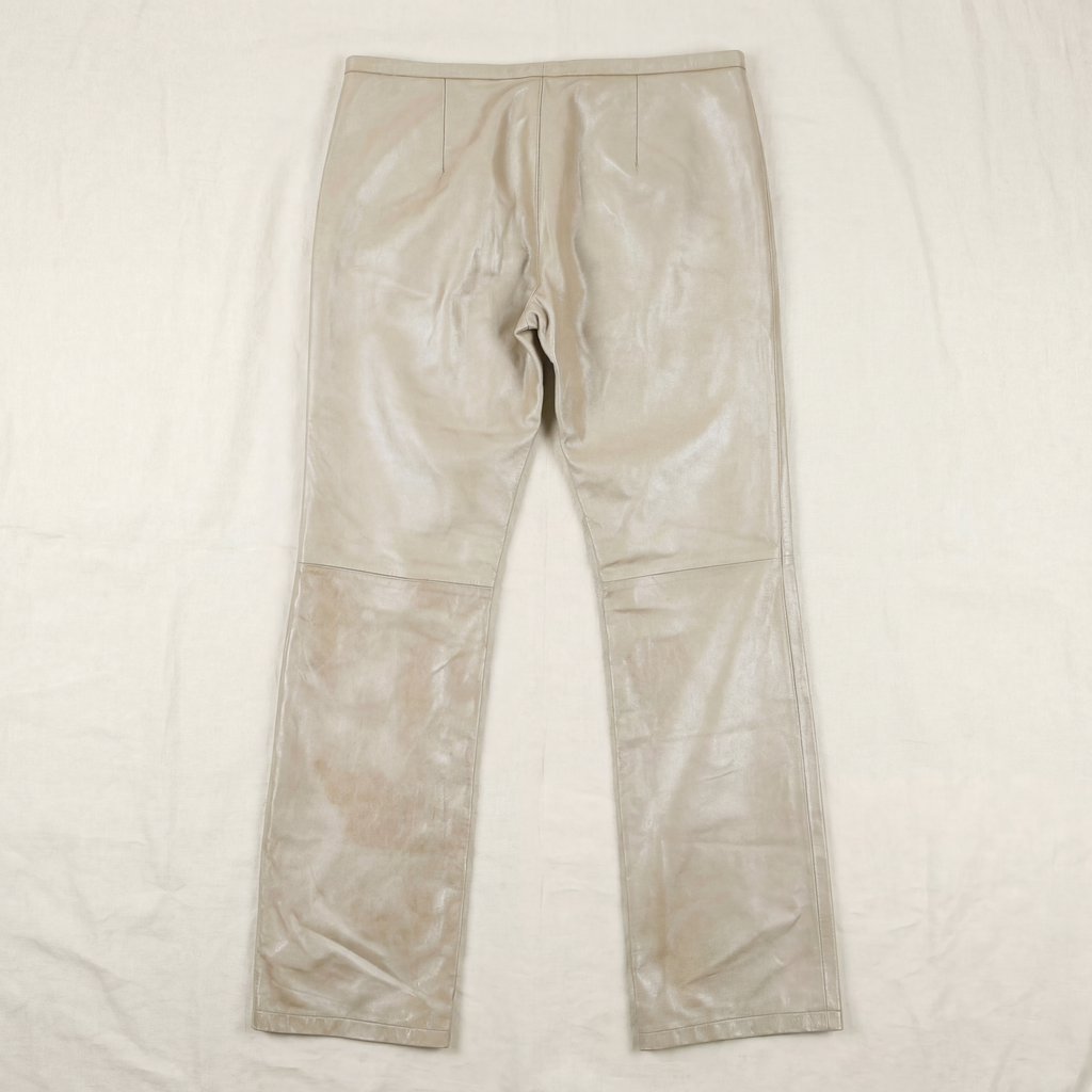 y2k lowcut metallic leather bootcut pants