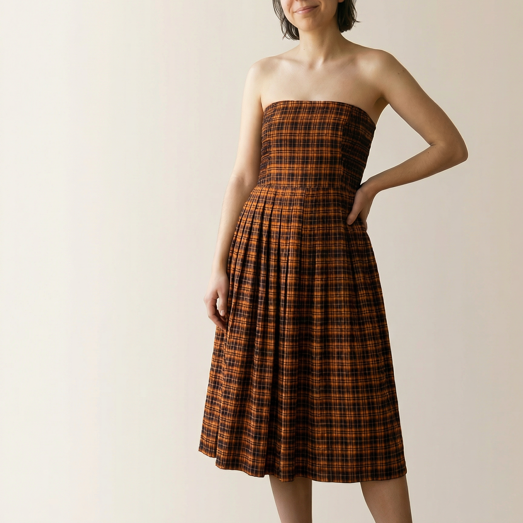 90s shelli segal tartan dress/pinafore