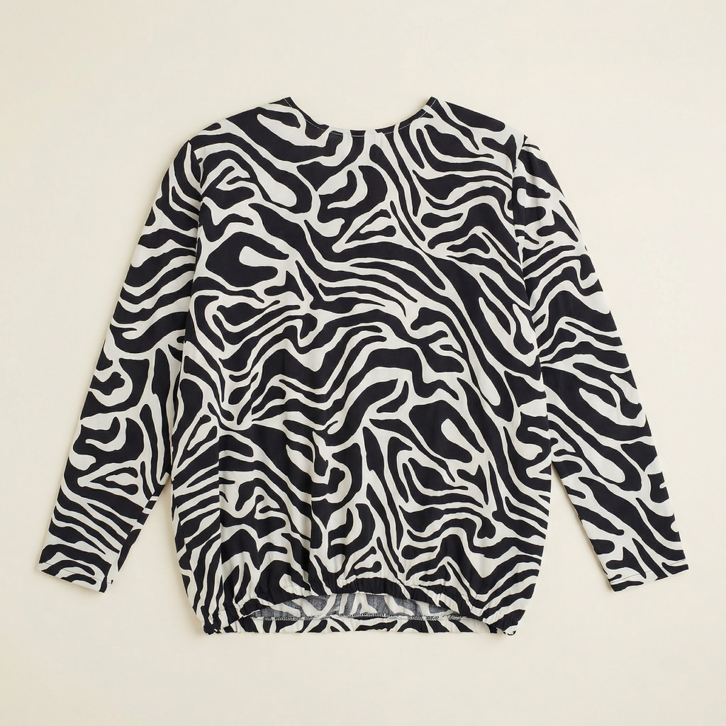 90s zebra print 100% silk blouse