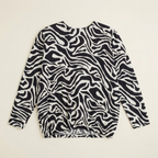 90s zebra print 100% silk blouse
