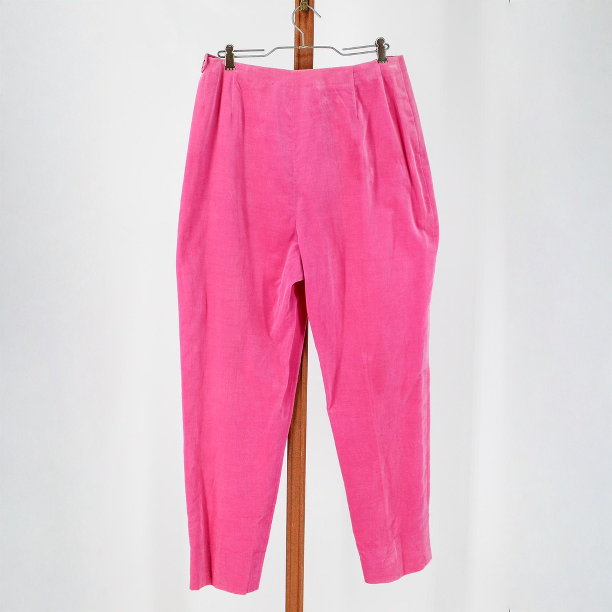 60s emilio pucci pink cotton velvet cigarette trousers
