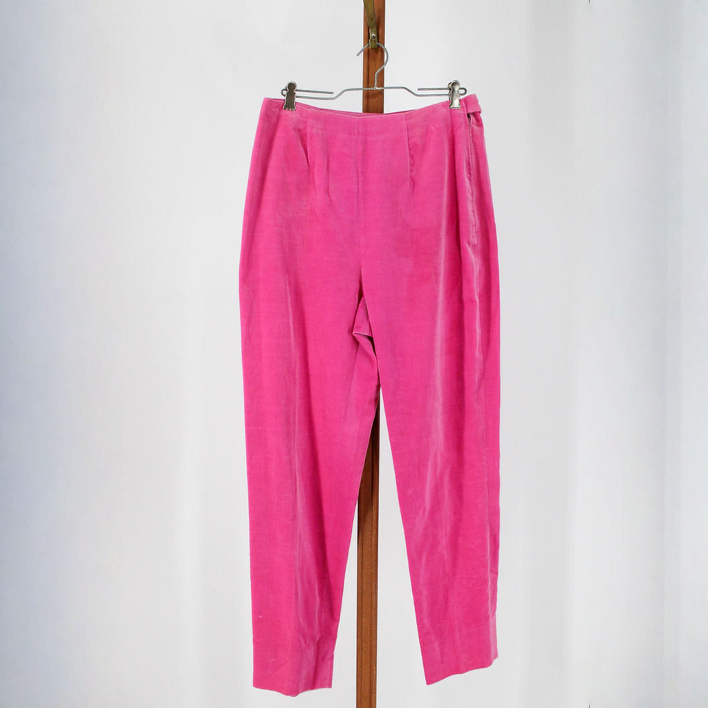 60s emilio pucci pink cotton velvet cigarette trousers