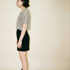90s saks fifth avenue the works 100% silk geometric blouse - nos