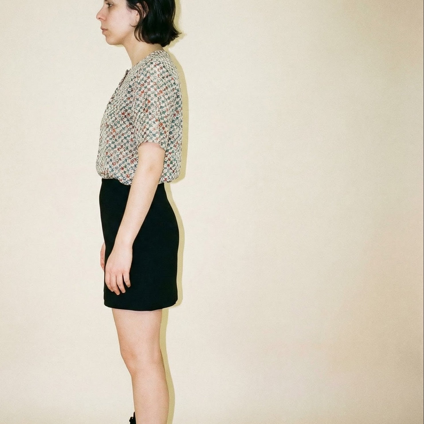 90s saks fifth avenue the works 100% silk geometric blouse - nos