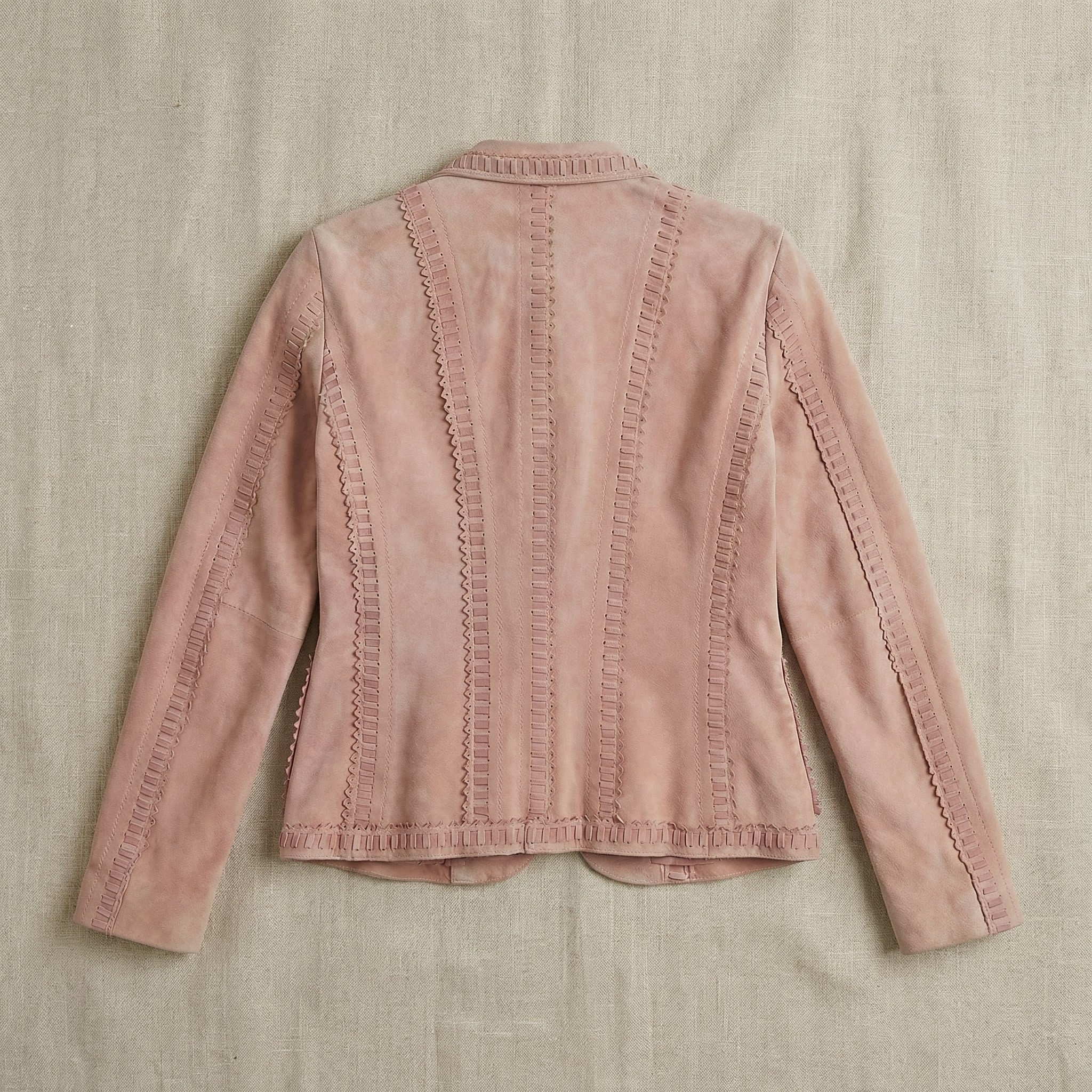 90s moschino cheap and chic blush suede jacket