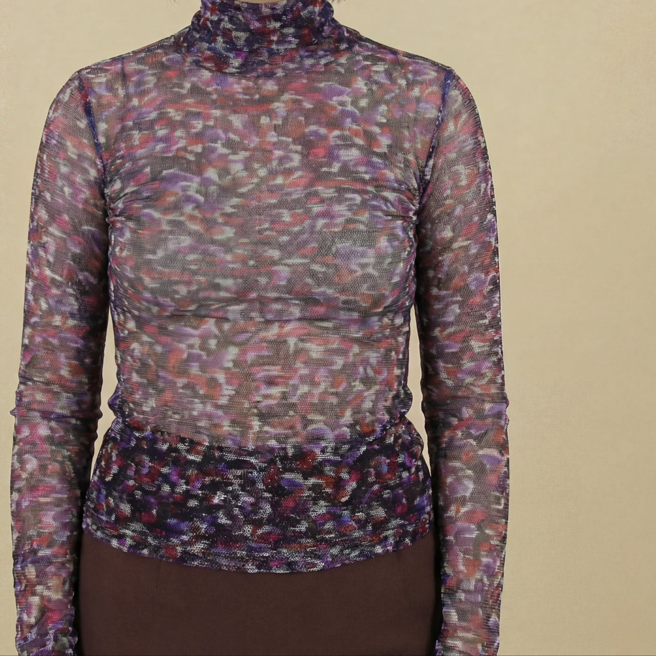 90s iceberg gilmar mesh turtleneck top