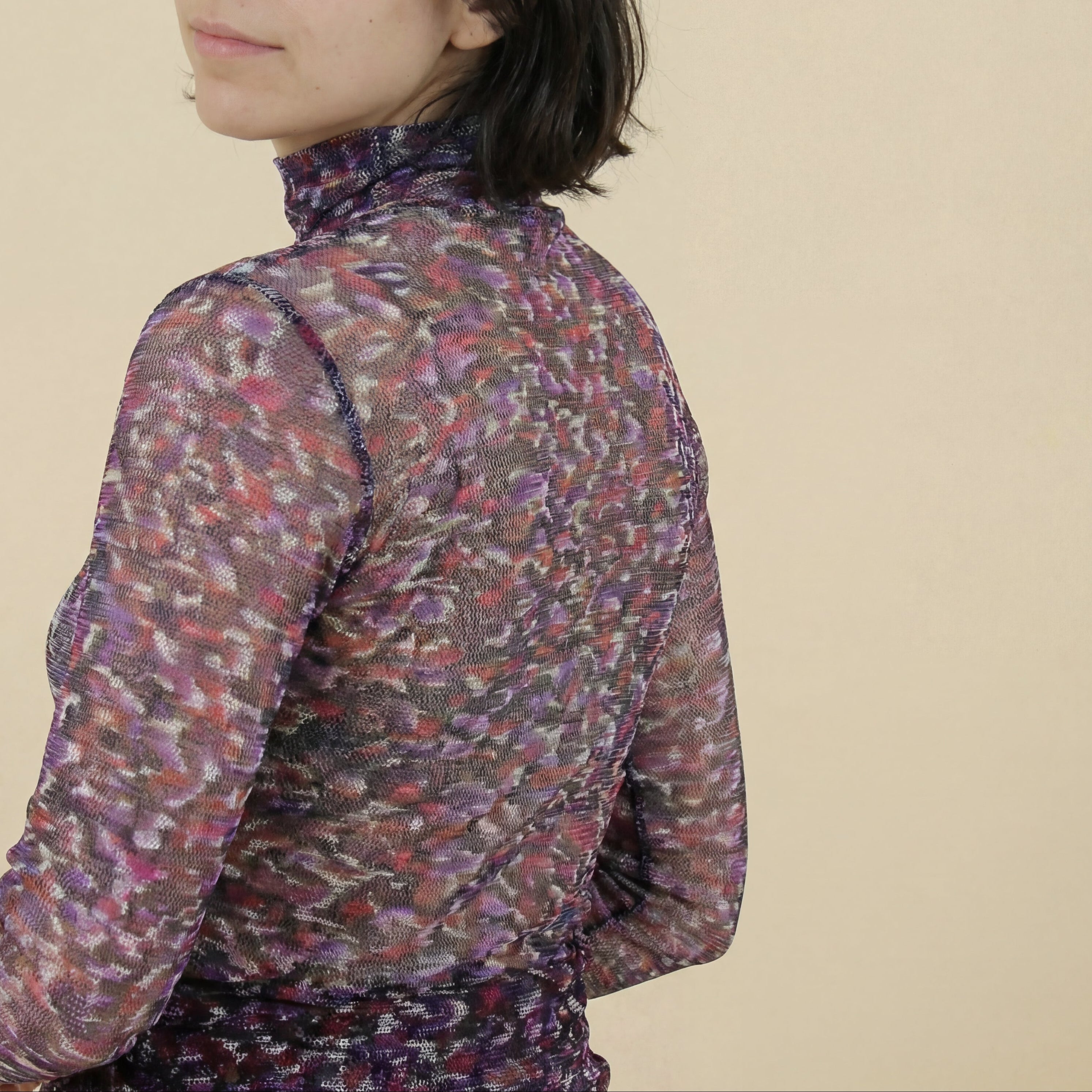 90s iceberg gilmar mesh turtleneck top