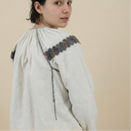 70s eastern european folk embroidered linen blouse