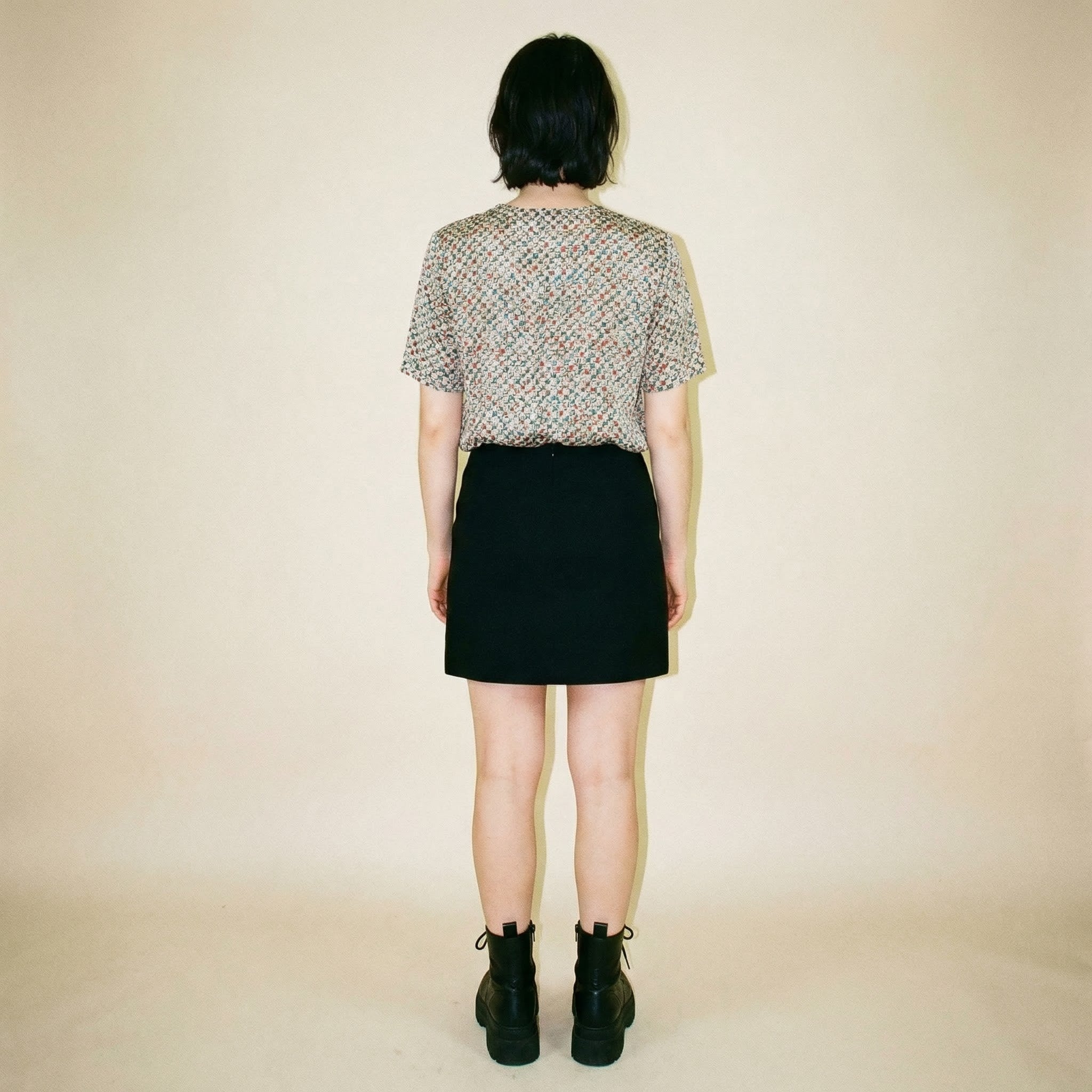 90s saks fifth avenue the works 100% silk geometric blouse - nos