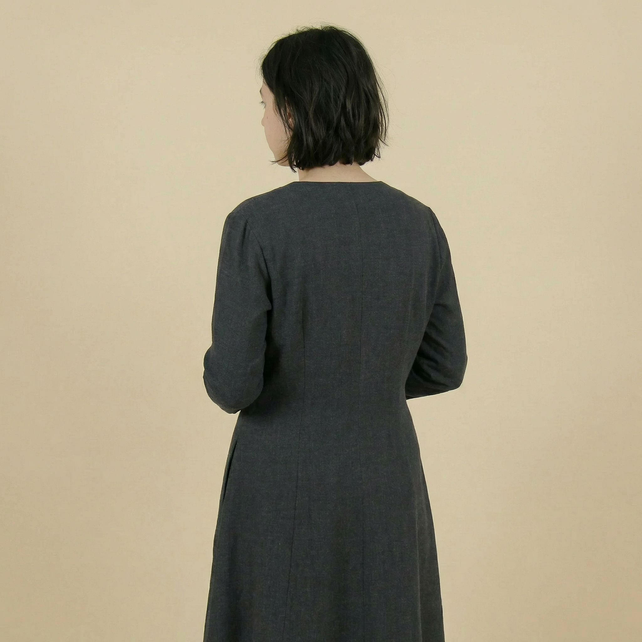 90s calvin klein minimalist longline coat dress