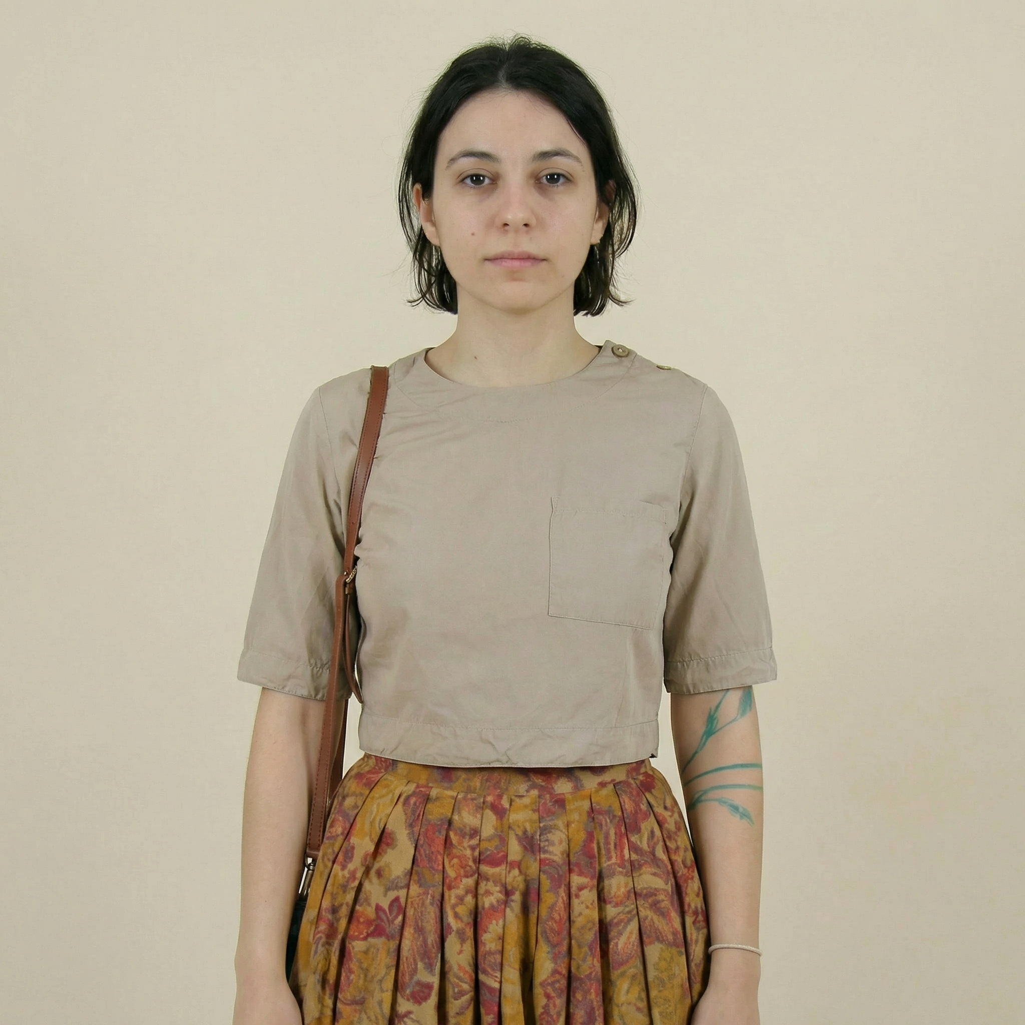 90s calvin klein classics 100% silk floral pleated skirt