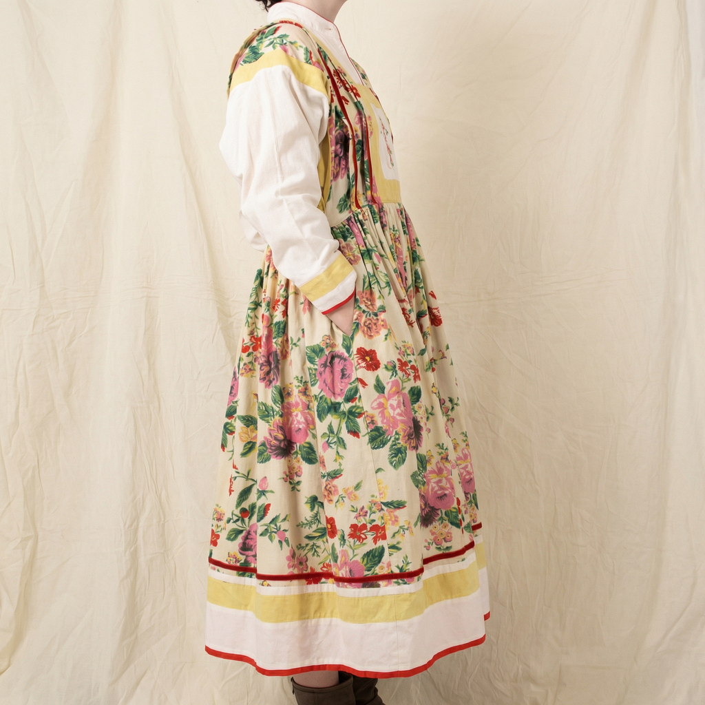 80s kenzo fw1982 paris runway folk floral dress - rare