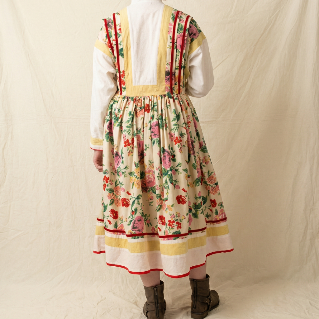 80s kenzo fw1982 paris runway folk floral dress - rare