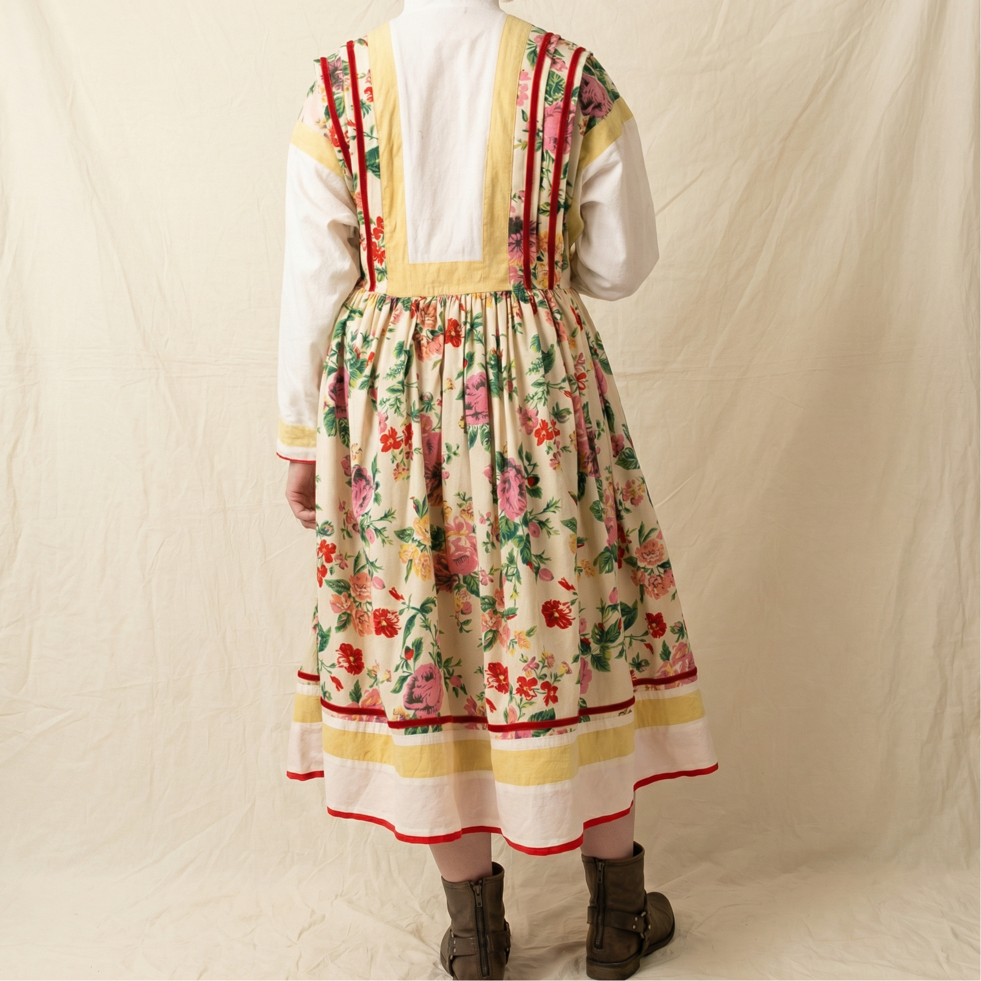 80s kenzo fw1982 paris runway folk floral dress - rare