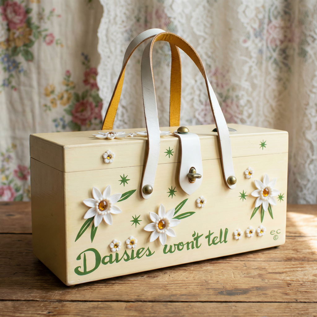 60s enid collins “daisies won’t tell” box purse