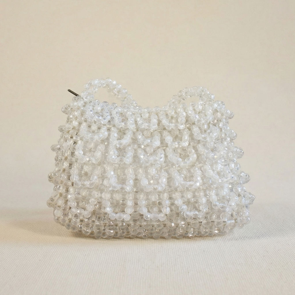 60s plastic beaded statement purse