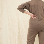 90s les copains taupe knit henley jumpsuit