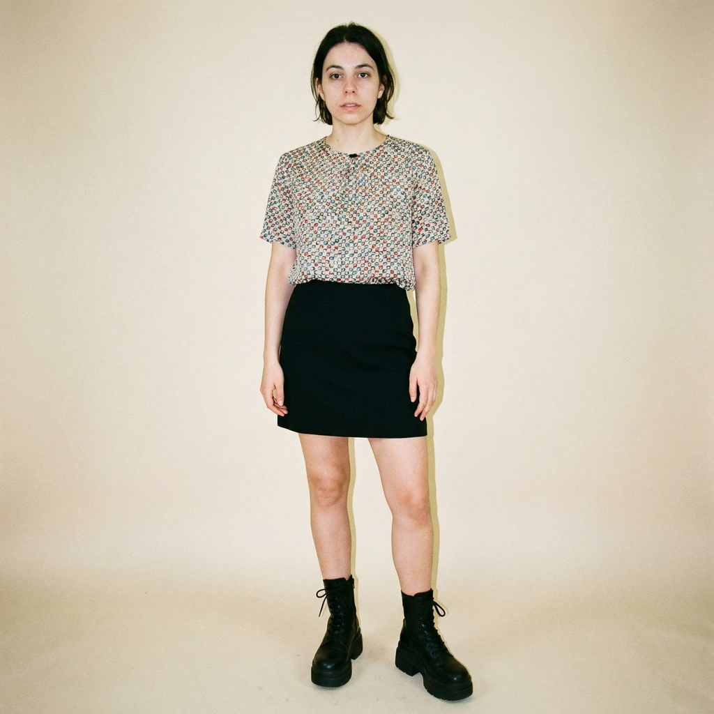 90s saks fifth avenue the works 100% silk geometric blouse - nos