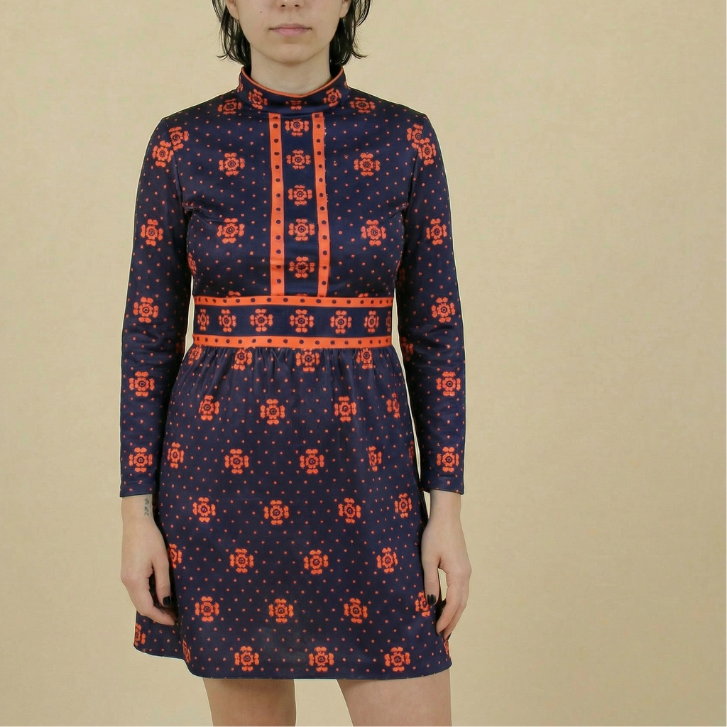 70s italian mod polka dot mini dress - emilio borghese roma