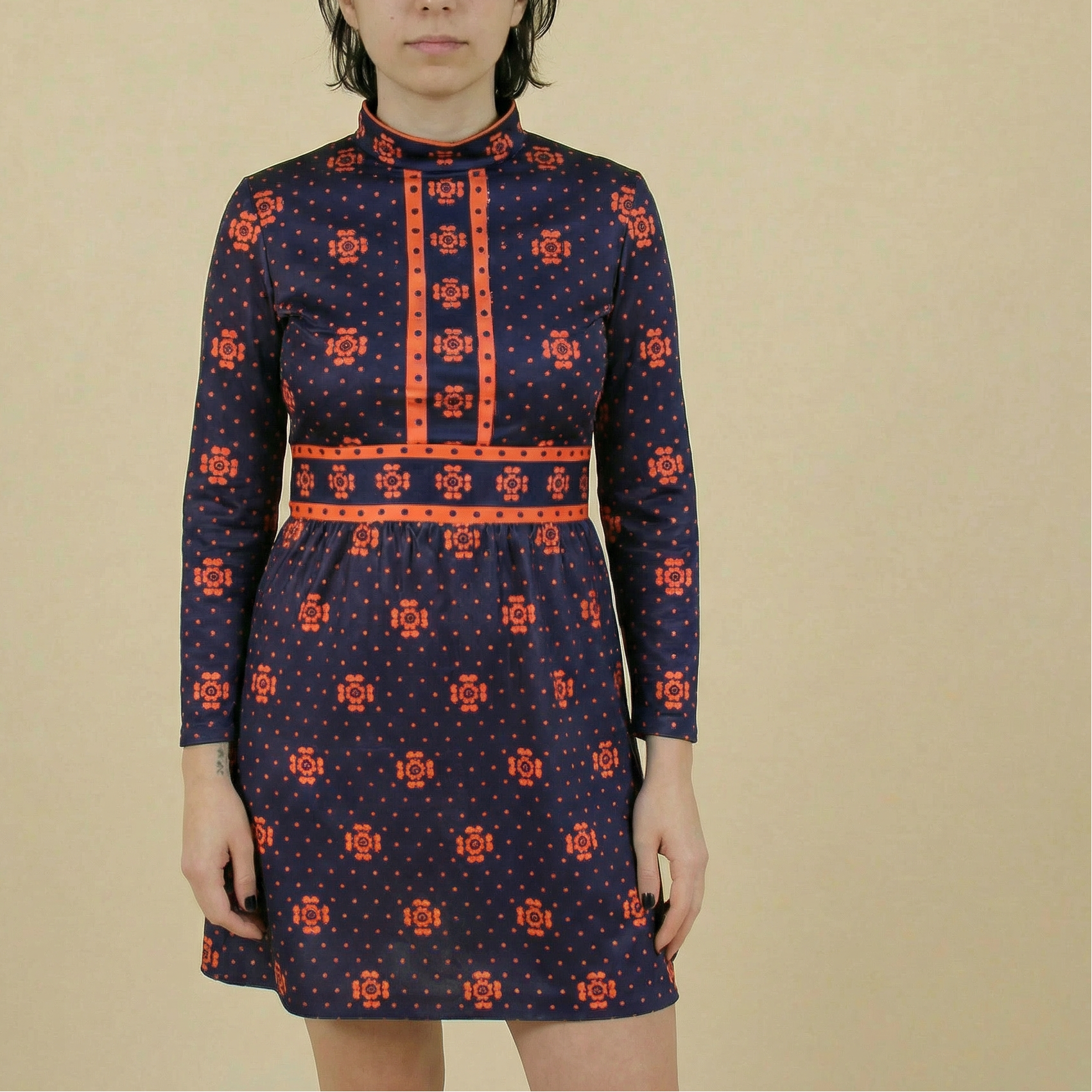 70s italian mod polka dot mini dress - emilio borghese roma