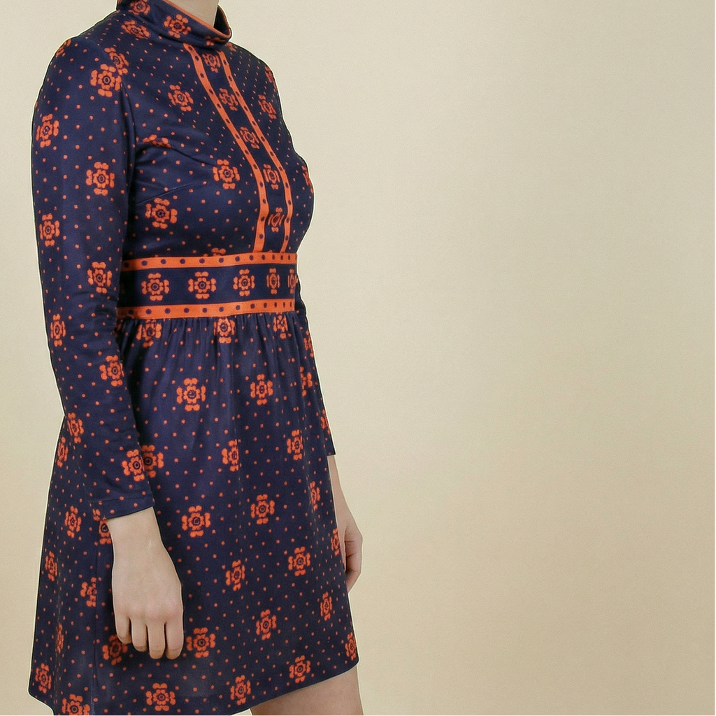 70s italian mod polka dot mini dress - emilio borghese roma
