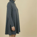 90s DKNY gray wool turtleneck sweater dress , Made in USA